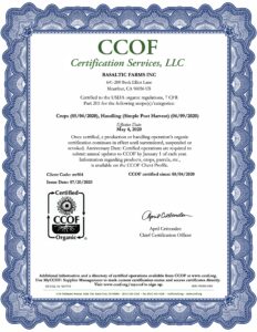 Certified California Organic Garlic Farm - Basaltic Farms