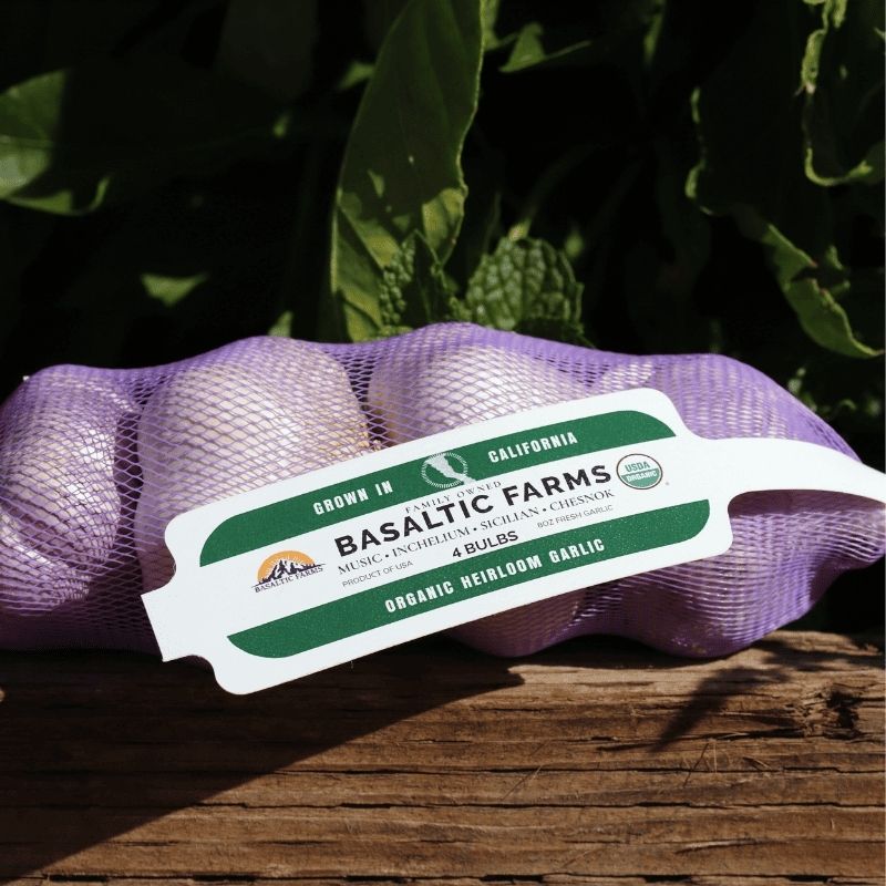 Organic Heirloom Garlic Variety Pack Music, Sicilian Artichoke, Chesnok Red, Inchelium Red, Basaltic Farms