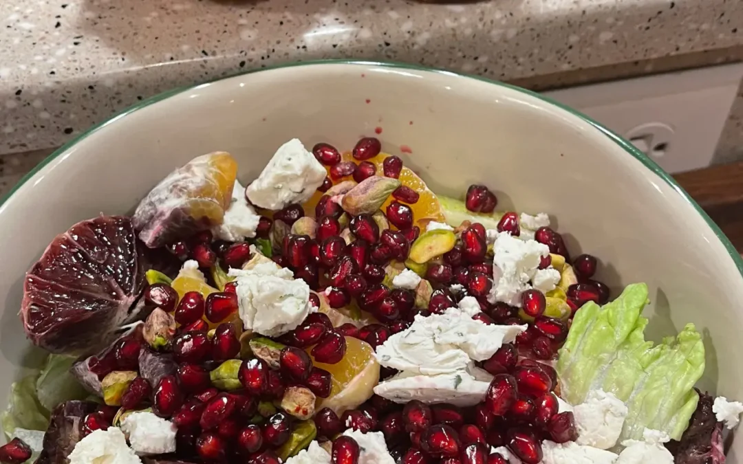 Pomegranate Orange Salad With Garlic Honey Mint - Garlic Recipes - Basaltic Farms